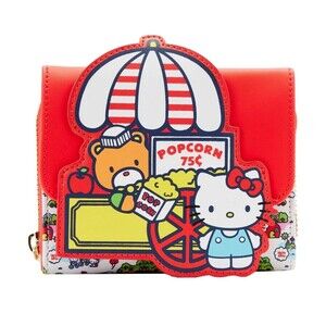 Loungefly Sanrio Hello Kitty Red White  Carousel Wallet Trinket Plush